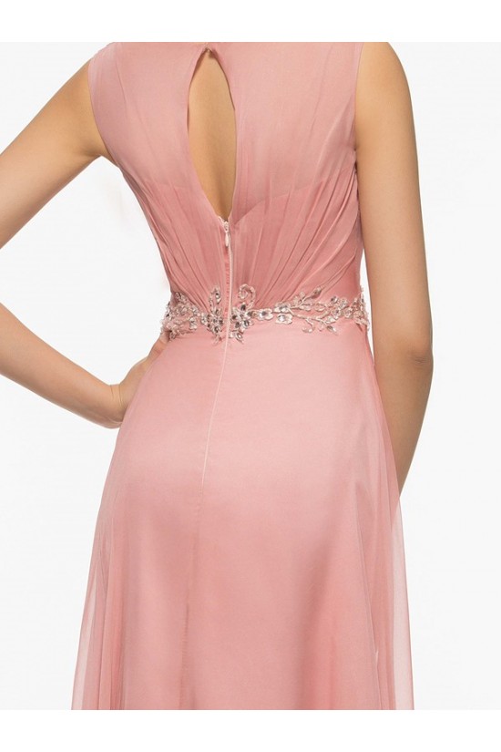 Long Pink Lace Chiffon V-Neck Mother of The Bride Dresses 3040024 Long Pink Lace Chiffon V-Neck Mother of The Bride Dresses 3040024