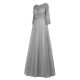 Purple 3/4 Length Sleeves Lace Chiffon Long Mother of The Bride Dresses 3040028