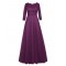 Purple 3/4 Length Sleeves Lace Chiffon Long Mother of The Bride Dresses 3040028