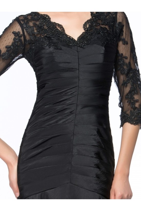 Long Black 3/4 Length Sleeves Lace Long Mother of The Bride Dresses 3040030 Long Black 3/4 Length Sleeves Lace Long Mother of The Bride Dresses 3040030