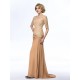 Long Half Sleeves V-Neck Lace Chiffon Long Mother of The Bride Dresses 3040033