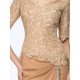 Long Half Sleeves V-Neck Lace Chiffon Long Mother of The Bride Dresses 3040033