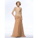 Long Half Sleeves V-Neck Lace Chiffon Long Mother of The Bride Dresses 3040033