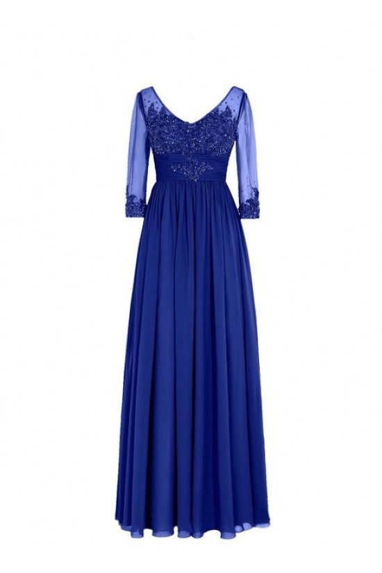 Long Navy 3/4 Length Sleeves Lace Chiffon Long Mother of The Bride Dresses 3040036 Long Navy 3/4 Length Sleeves Lace Chiffon Long Mother of The Bride Dresses 3040036