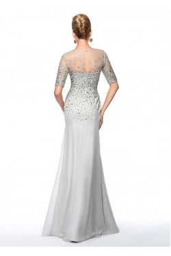 Beaded Jewel Neckline Long Mother of The Bride Dresses 602006