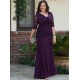 Elegant Lace Chiffon V-Neck Long Mother of The Bride Dresses 602063