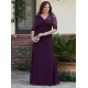 Elegant Lace Chiffon V-Neck Long Mother of The Bride Dresses 602063