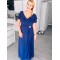 A-Line V-Neck Chiffon Long Mother of The Bride Dresses 602064