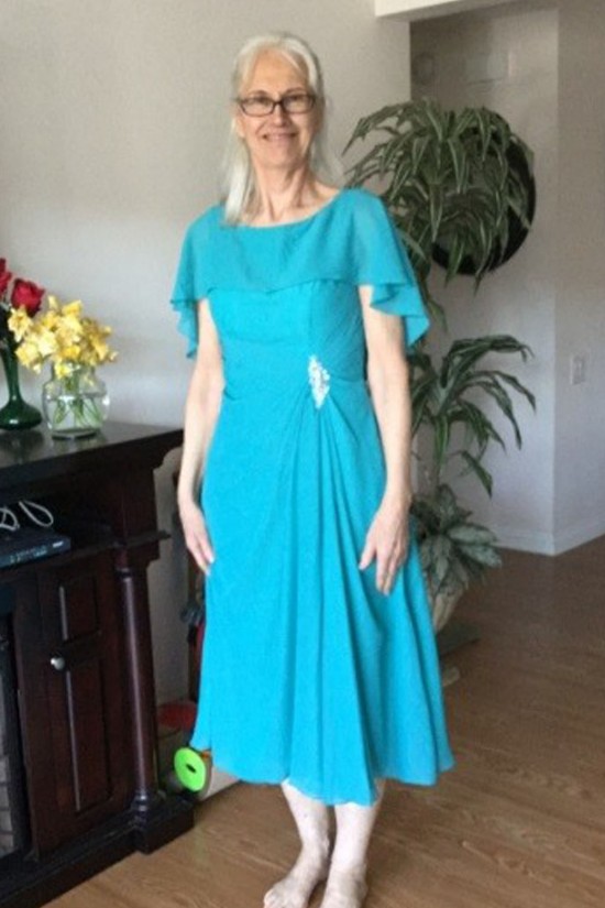 A-Line Tea-Length Chiffon Mother of The Bride Dresses 602065 A-Line Tea-Length Chiffon Mother of The Bride Dresses 602065