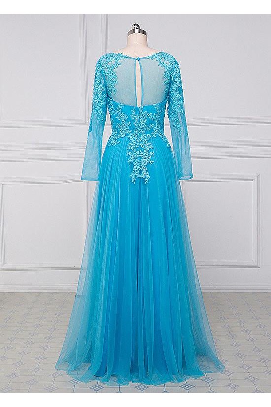 A-Line Long Sleeves Beaded Lace Appliques Mother of The Bride Dresses 602066 A-Line Long Sleeves Beaded Lace Appliques Mother of The Bride Dresses 602066