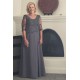 A-Line Beaded Lace Appliques Chiffon Long Mother of The Bride Dresses 602071