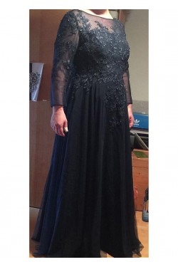 A-Line Lace Appliques Long Mother of The Bride Dresses 602081