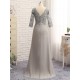 Elegant Chiffon Beaded V-Neck Long Mother of The Bride Dresses 602100 Elegant Chiffon Beaded V-Neck Long Mother of The Bride Dresses 602100