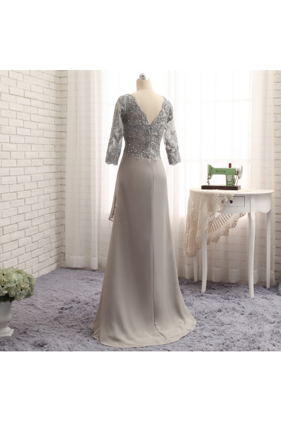 Elegant Chiffon Beaded V-Neck Long Mother of The Bride Dresses 602100 Elegant Chiffon Beaded V-Neck Long Mother of The Bride Dresses 602100