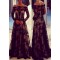 A-Line Off-the-Shoulder Long Sleeves Lace Mother of The Bride Dresses 602114