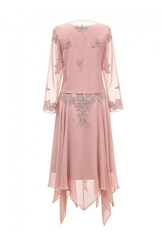 Long Sleeves Lace Chiffon Short Mother of The Bride Dresses 602146 Long Sleeves Lace Chiffon Short Mother of The Bride Dresses 602146
