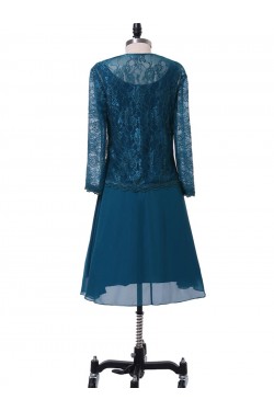Short Long Sleeves Lace Chiffon Mother of The Bride Dresses 602147