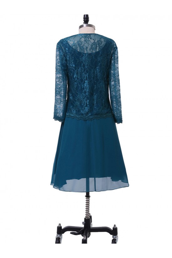 Short Long Sleeves Lace Chiffon Mother of The Bride Dresses 602147 Short Long Sleeves Lace Chiffon Mother of The Bride Dresses 602147