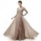 A-Line V-Neck Long Sleeves Lace Chiffon Mother of The Bride Dresses 602149