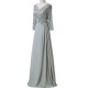 A-Line Beaded Lace Appliques V-Neck Long Mother of The Bride Dresses 602151