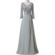 A-Line Beaded Lace Appliques V-Neck Long Mother of The Bride Dresses 602151