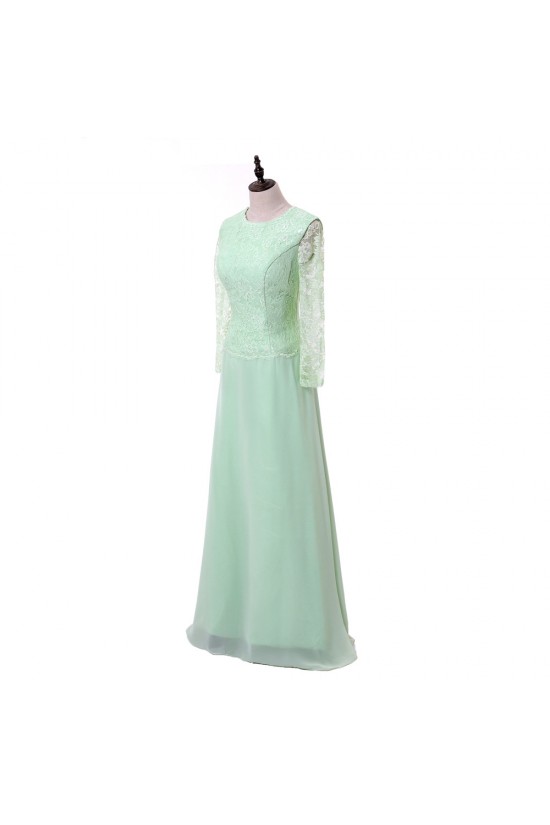 A-Line Long Sleeves Lace Chiffon Mother of The Bride Dresses 602156 A-Line Long Sleeves Lace Chiffon Mother of The Bride Dresses 602156