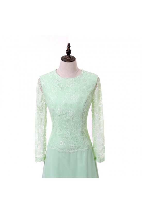 A-Line Long Sleeves Lace Chiffon Mother of The Bride Dresses 602156 A-Line Long Sleeves Lace Chiffon Mother of The Bride Dresses 602156