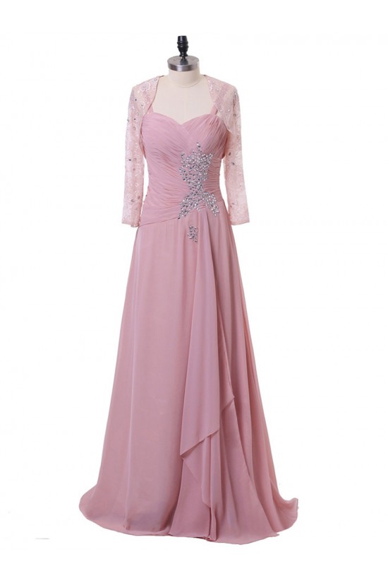 A-Line Beaded Lace Chiffon Long Mother of The Bride Dresses 602162 A-Line Beaded Lace Chiffon Long Mother of The Bride Dresses 602162