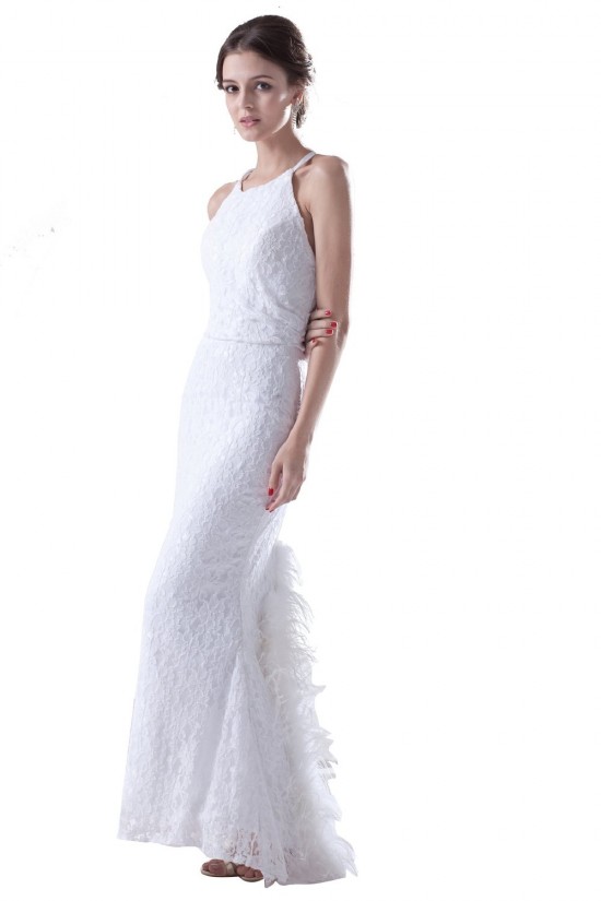 Modest Trumpet / Mermaid Sleeveless Floor length Lace Wedding Dresses WD010001 Modest Trumpet / Mermaid Sleeveless Floor length Lace Wedding Dresses WD010001