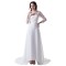 A-line Long Sleeves Sweep Train Chiffon and Lace Wedding Dresses WD010002
