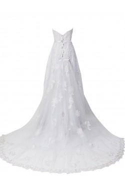 Elegant A-line Chapel Train Lace Wedding Dresses WD010008