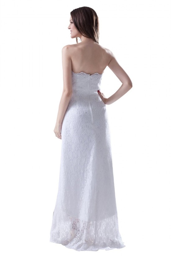 A-line Strapless High Low Lace Wedding Dresses WD010018 A-line Strapless High Low Lace Wedding Dresses WD010018