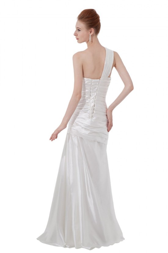 Sheath/Column One-Shoulder Floor-Length Wedding Dresses WD010023