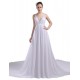 Elegant A-line V-neck Straps Chapel Train Chiffon Beaded Wedding Dresses WD010026 Elegant A-line V-neck Straps Chapel Train Chiffon Beaded Wedding Dresses WD010026