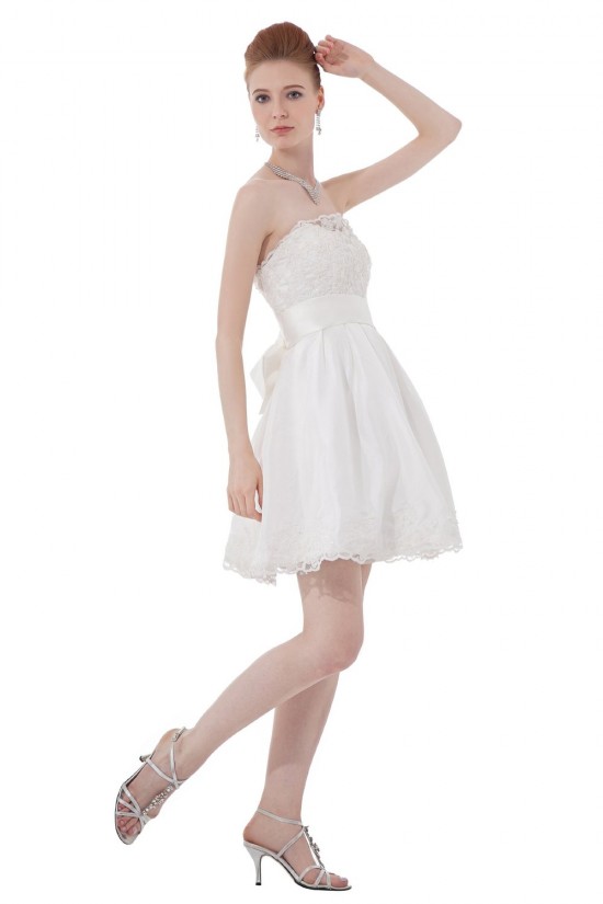 Short/Mini Strapless Lace Wedding Dresses WD010030 Short/Mini Strapless Lace Wedding Dresses WD010030