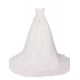 A-line Strapless Chapel Train Lace Wedding Dresses WD010032