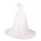 A-line Strapless Chapel Train Lace Wedding Dresses WD010032