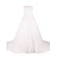 A-line Strapless Chapel Train Lace Wedding Dresses WD010032