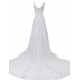 A-line Chapel Train Lace Bateau Wedding Dresses WD010035 A-line Chapel Train Lace Bateau Wedding Dresses WD010035