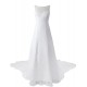 A-line Chapel Train Lace Bateau Wedding Dresses WD010035 A-line Chapel Train Lace Bateau Wedding Dresses WD010035
