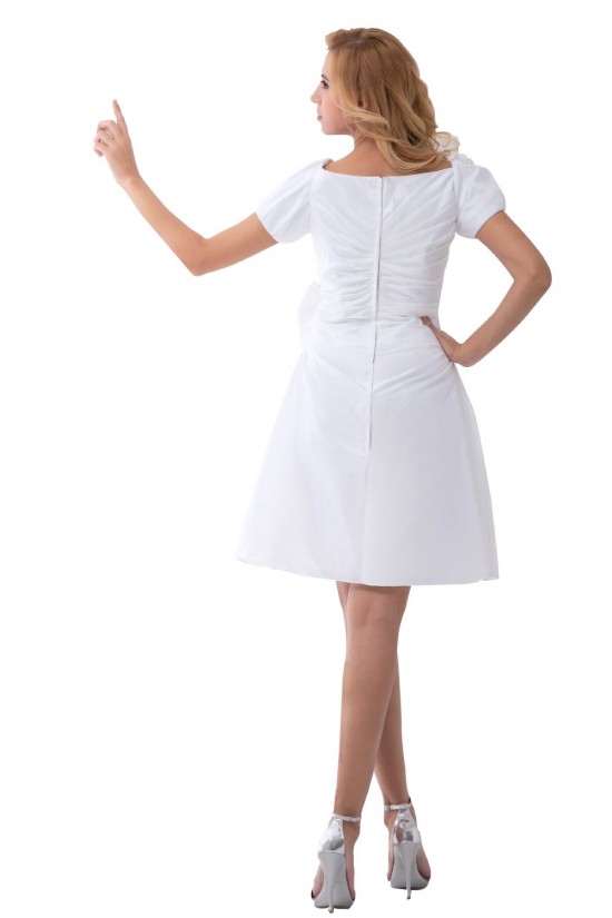 A-line Short Sleeves Short Wedding Dresses WD010038 A-line Short Sleeves Short Wedding Dresses WD010038