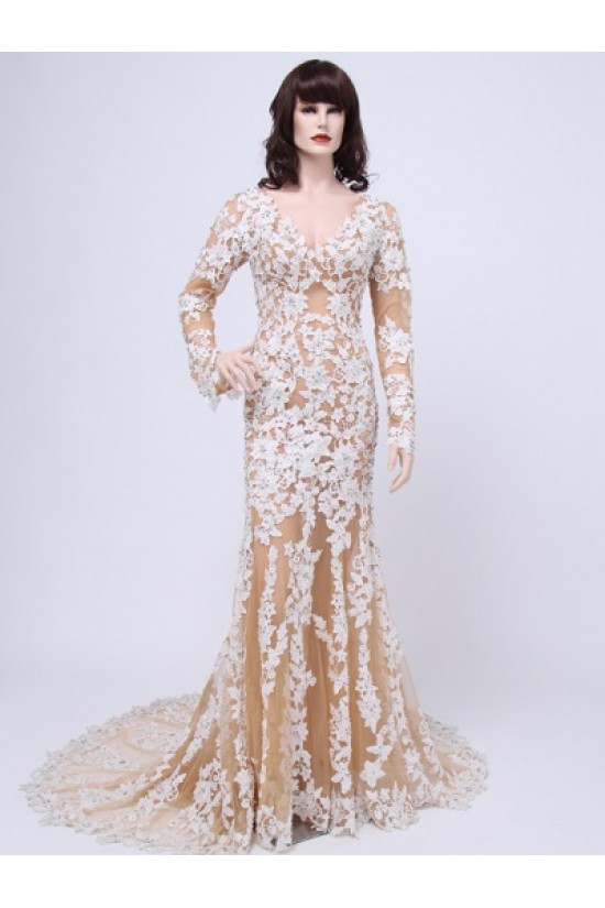 Trumpet/Mermaid Long Sleeves Lace Bridal Wedding Dresses WD010155 Trumpet/Mermaid Long Sleeves Lace Bridal Wedding Dresses WD010155