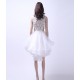 Inexpensive Short Bridal Wedding Dresses with Removable Long Skirt WD010156