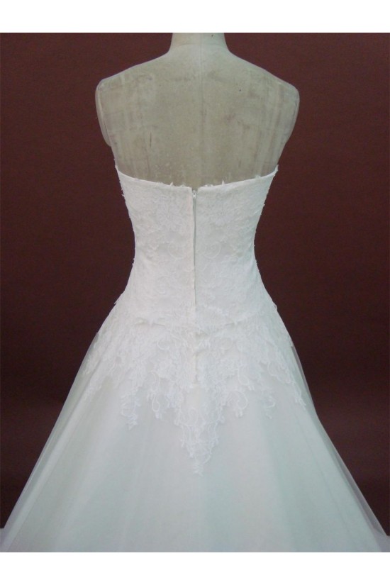 A-line Sweetheart Chapel Train Lace Bridal Wedding Dresses WD010159