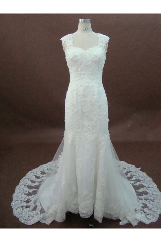 Trumpet/Mermaid Straps Sleeves Court Train Lace Bridal Wedding Dresses WD010162 Trumpet/Mermaid Straps Sleeves Court Train Lace Bridal Wedding Dresses WD010162