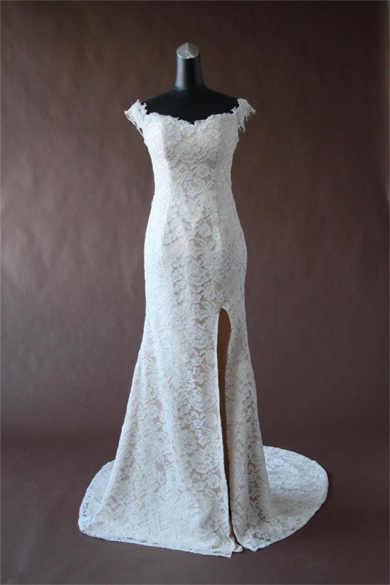 Trumpet/Mermaid Off the Shoulder Lace Bridal Wedding Dresses WD010198 Trumpet/Mermaid Off the Shoulder Lace Bridal Wedding Dresses WD010198