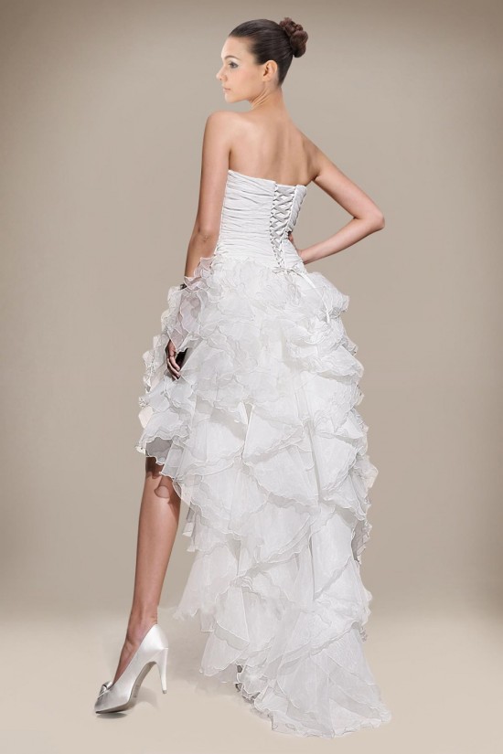 High Low Strapless Bridal Wedding Dress WD010233 High Low Strapless Bridal Wedding Dress WD010233