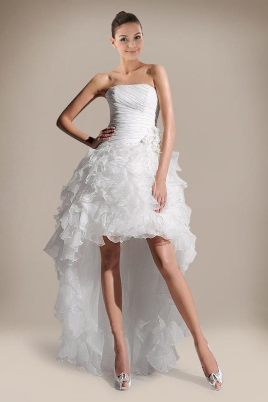 High Low Strapless Bridal Wedding Dress WD010233 High Low Strapless Bridal Wedding Dress WD010233