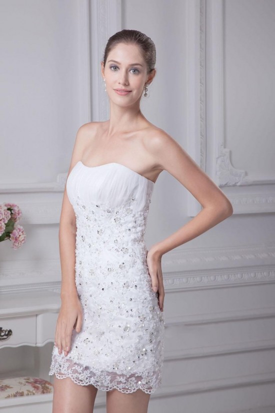 Short/Mini Strapless Beaded Applique Bridal Wedding Dress WD010255 Short/Mini Strapless Beaded Applique Bridal Wedding Dress WD010255