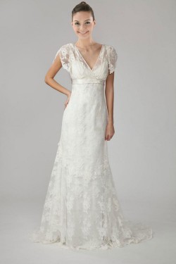 Trumpet/Mermaid V-neck Lace Bridal Wedding Dresses WD010281